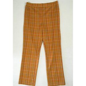 Sanctuary Anthropologie Womens Trousers Size Large Orange Red Brown Plaid New